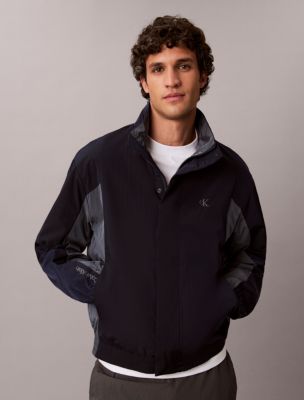 Lightweight Nylon Colorblock Windbreaker Jacket, Dark Sapphire