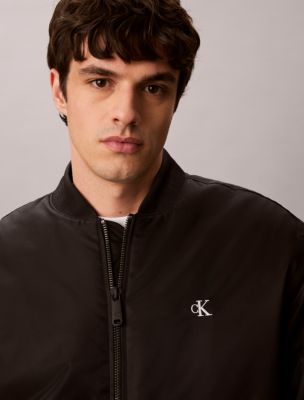 Мужская куртка Calvin Klein Nylon Bomber, цвет: Чёрный — фото 2
