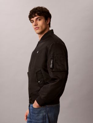 Мужская куртка Calvin Klein Nylon Bomber, цвет: Чёрный — фото 3
