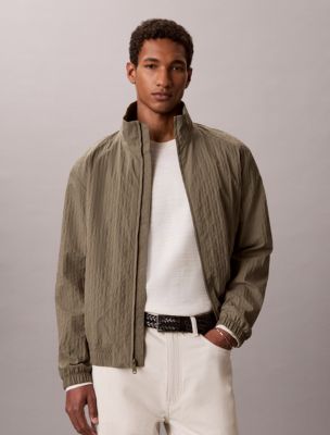 Emblem Logo Windbreaker Jacket, Dusty Olive