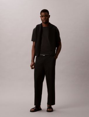 90s Relaxed Cropped Chinos, Black
