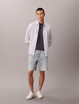 90s Denim Shorts, Cyan Stone
