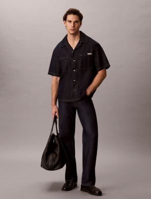 Мужские рубашки Calvin Klein Denim Camp Button-Down Shirt — фото 2
