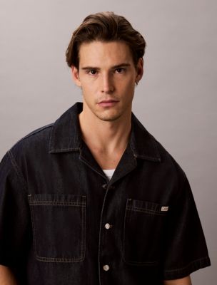 Мужские рубашки Calvin Klein Denim Camp Button-Down Shirt — фото 3