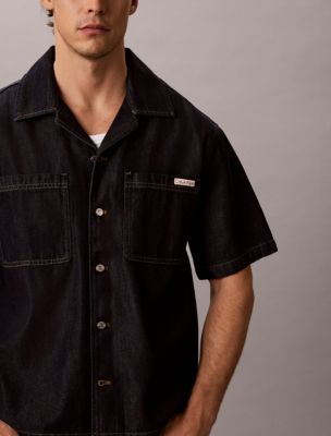 Мужские рубашки Calvin Klein Denim Camp Button-Down Shirt — фото 5