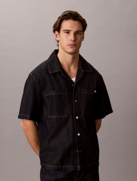 Мужские рубашки Calvin Klein Denim Camp Button-Down Shirt