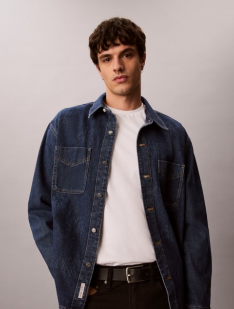 Мужские топы Calvin Klein Denim Allover Monogram 90s Overshirt
