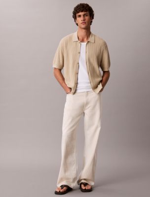 Baggy Linen Blend Jeans, Sunbleached Natural