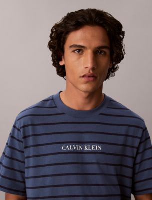 Мужские футболки Calvin Klein Striped Logo Easy Tee — фото 2