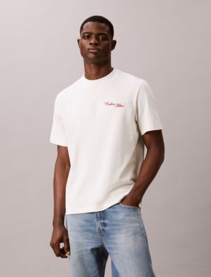 Embroidered Calligraphy Easy Tee, Tofu