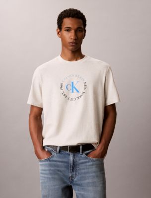 Circle Logo Monogram Graphic Tee, Grey Heather