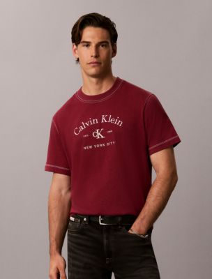 Varsity Logo Washed Easy Tee, Rhododendron
