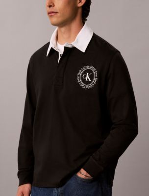 Мужские рубашки Calvin Klein Contrast Collar Rugby Polo Shirt — фото 2