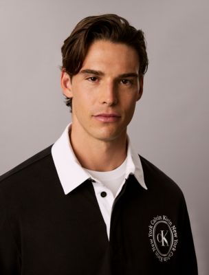 Мужские рубашки Calvin Klein Contrast Collar Rugby Polo Shirt — фото 3