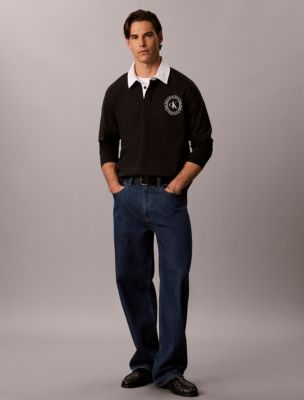 Мужские рубашки Calvin Klein Contrast Collar Rugby Polo Shirt — фото 4