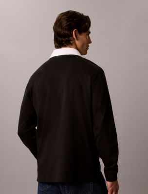 Мужские рубашки Calvin Klein Contrast Collar Rugby Polo Shirt — фото 5