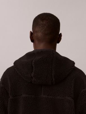 Мужская куртка Calvin Klein из шерпы на молнии с капюшоном, цвет: Чёрный — фото 6