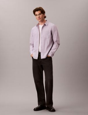Мужская рубашка Calvin Klein End-On-End Washed Classic, цвет: Crown Jewel — фото 2