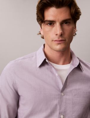 Мужская рубашка Calvin Klein End-On-End Washed Classic, цвет: Crown Jewel — фото 3