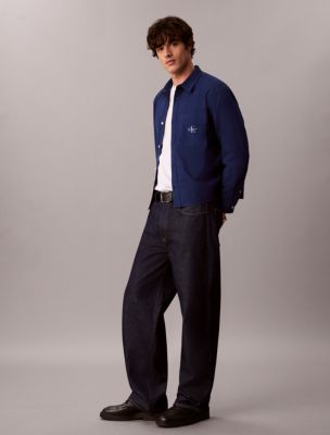Мужская рубашка Calvin Klein Relaxed Washed Oxford, цвет: Синий — фото 4