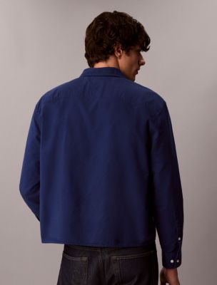 Мужская рубашка Calvin Klein Relaxed Washed Oxford, цвет: Синий — фото 6