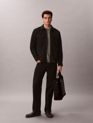 Мужская фланелевая рубашка-куртка Calvin Klein, цвет: Чёрный — фото 3