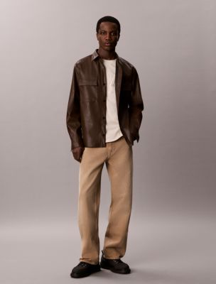 Мужские топы Calvin Klein Faux Leather Overshirt — фото 2