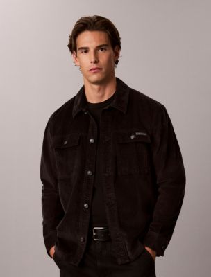 Мужская вельветовая рубашка-куртка Calvin Klein свободного кроя, цвет: Чёрный — фото 1