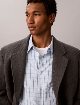 Мужские рубашки Calvin Klein Windowpane Washed Poplin Button-Down Shirt — фото 6
