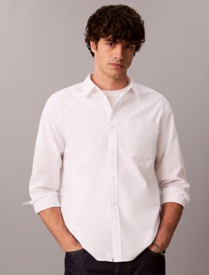 Мужские рубашки Calvin Klein Washed Poplin Button-Down Shirt — фото 6