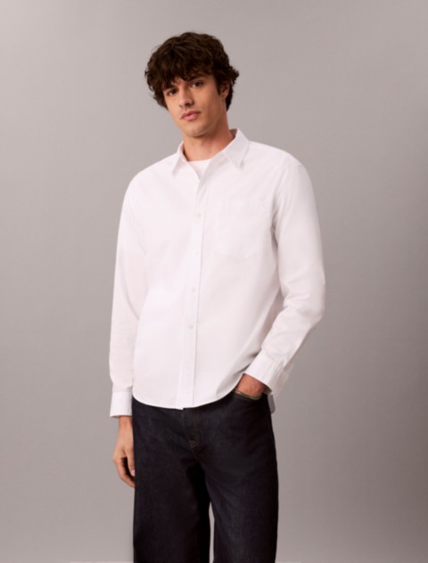 Мужские рубашки Calvin Klein Washed Poplin Button-Down Shirt