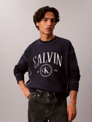 Terry Logo Graphic Relaxed Sweatshirt, Dark Sapphire