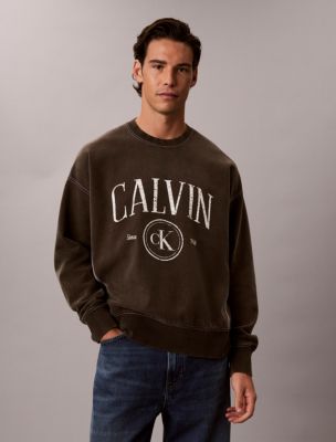 Terry Logo Graphic Relaxed Sweatshirt, Dark Coffee