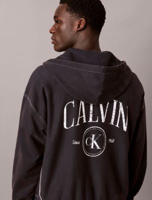 Мужское худи Calvin Klein Premium French Terry, цвет: Тёмный сапфировый — фото 2