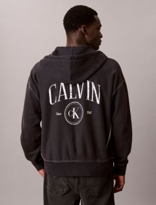 Мужское худи Calvin Klein Premium French Terry, цвет: Тёмный сапфировый — фото 3