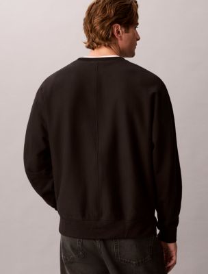 Мужской свитшот Calvin Klein Premium Terry Arch Logo, цвет: Чёрный — фото 4