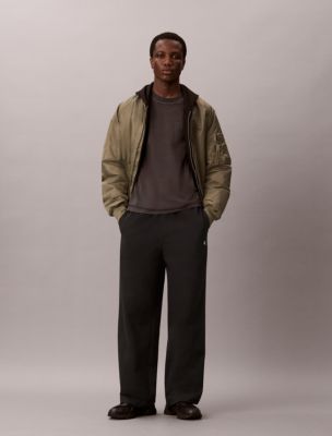 Premium Terry Wide Leg Pants, Black
