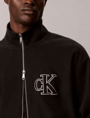 Мужская куртка Calvin Klein Double Knit Monogram Zip, цвет: Чёрный — фото 2