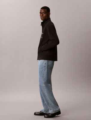 Мужская куртка Calvin Klein Double Knit Monogram Zip, цвет: Чёрный — фото 4