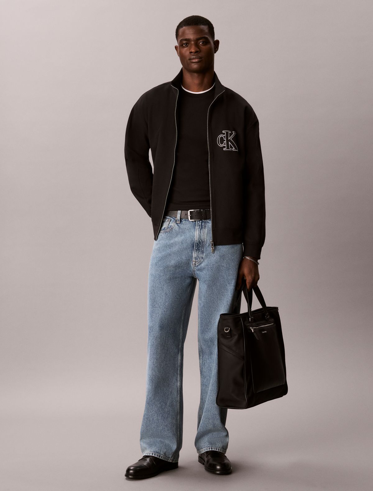 Double Knit Monogram Zip Jacket