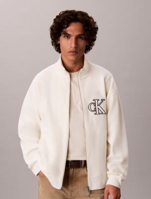 Double Knit Monogram Zip Jacket, Tofu