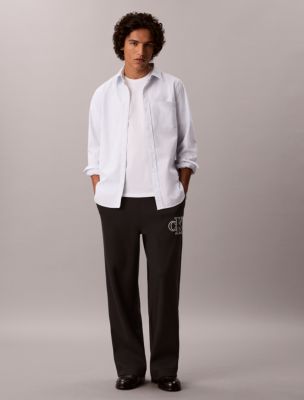 Double Knit Wide Leg Pants, Black