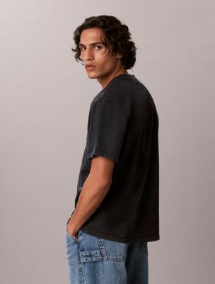 Мужская футболка Calvin Klein Arch Logo Applique, цвет: Чёрный — фото 4