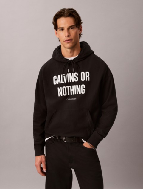 Мужские худи Calvin Klein Terry Calvins Or Nothing Graphic Relaxed