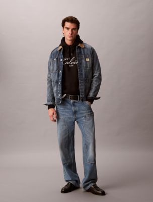 Мужское худи Calvin Klein Premium Terry с логотипом-надписью, цвет: Чёрный — фото 2