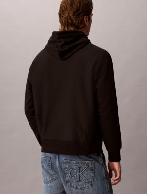 Мужское худи Calvin Klein Premium Terry с логотипом-надписью, цвет: Чёрный — фото 4