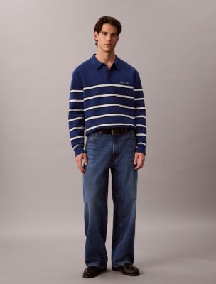 Мужские свитеры Calvin Klein Cotton Stretch Stripe Polo Sweater — фото 2