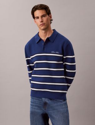 Мужские свитеры Calvin Klein Cotton Stretch Stripe Polo Sweater — фото 5