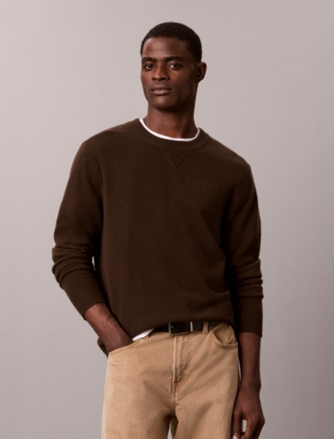 Мужские свитеры Calvin Klein Merino Wool Crewneck Sweater