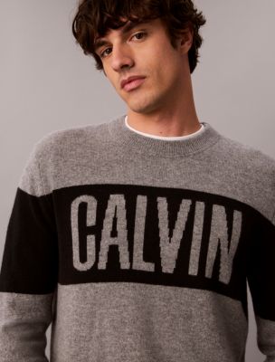 Мужские свитеры Calvin Klein Merino Striped Calvin Logo Sweater — фото 4